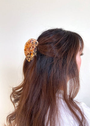 
                  
                    Load image into Gallery viewer, Solar Eclipse - Hand-painted Owl Bird Claw Hair Clip | Eco-Friendly: Brown
                  
                