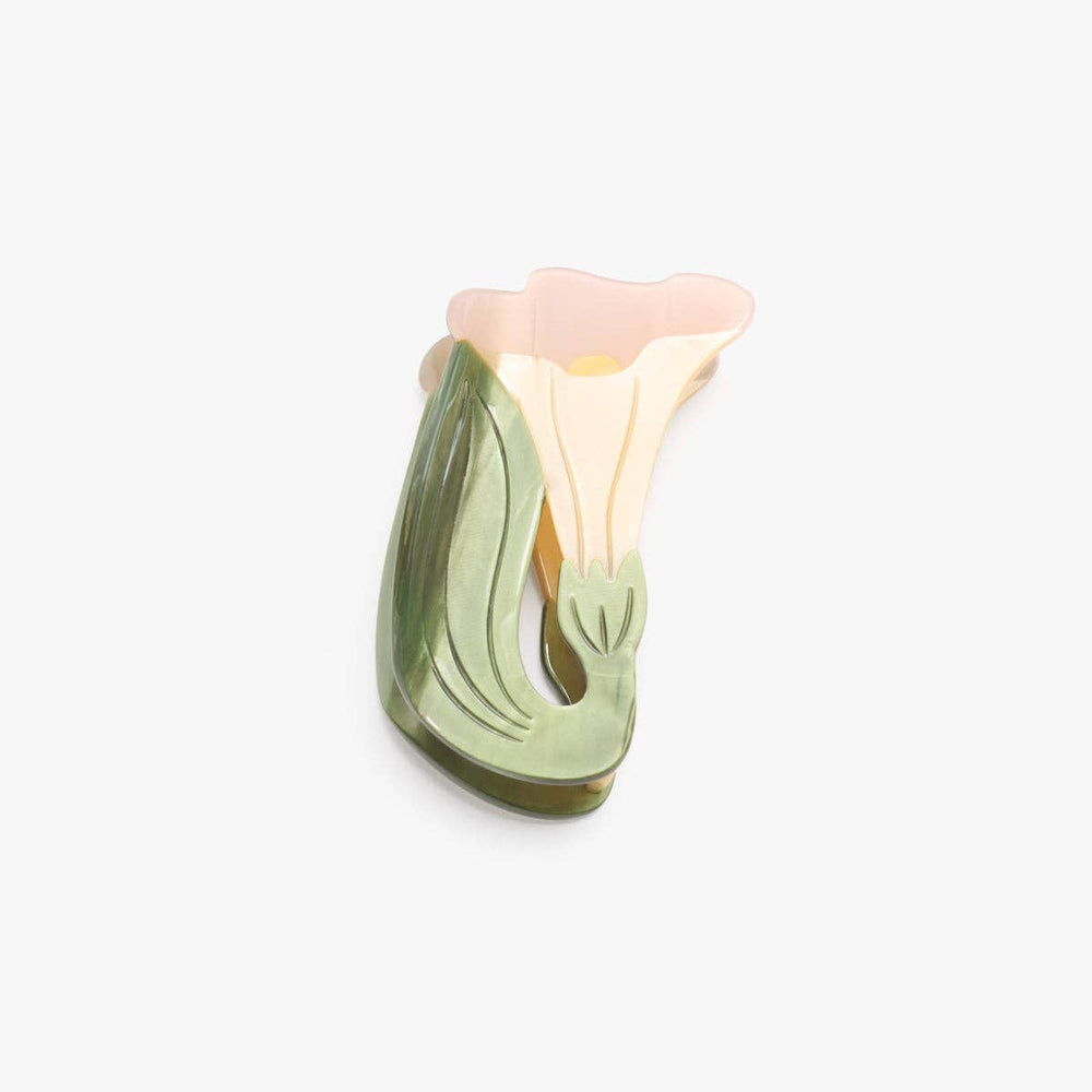 
                  
                    Load image into Gallery viewer, Datura White Trumpet Flower Acetate Hair Claw Clip
                  
                