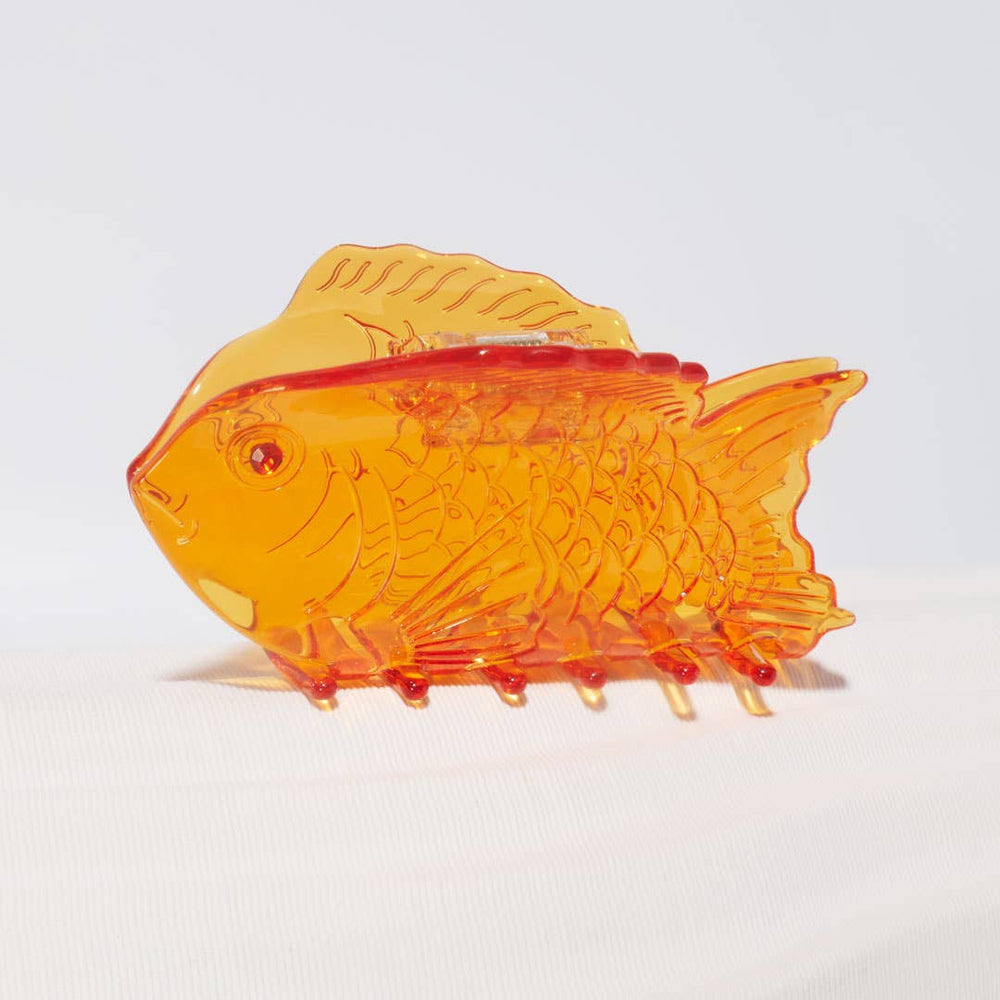 
                  
                    Load image into Gallery viewer, WINONA IRENE - Sea Bream Clear Orange Acetate Ocean Fish Hair Claw Clip
                  
                