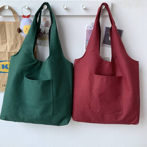 
                  
                    Load image into Gallery viewer, ACCITY - SOLID COLOR LITERARY BLANK HAND-PAINTED CANVASBAG_CWAB2131: Beige / (OS) 2
                  
                