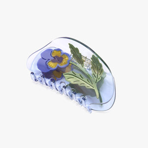 
                  
                    Load image into Gallery viewer, Viola Violet Pansy Flower Purple Acetate Hair Claw Clip
                  
                