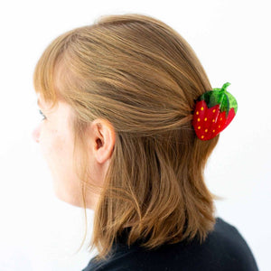 
                  
                    Load image into Gallery viewer, Jenny Lemons - Midi Red Strawberry Hair Claw Clip
                  
                