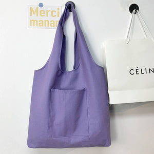 
                  
                    Load image into Gallery viewer, ACCITY - SOLID COLOR LITERARY BLANK HAND-PAINTED CANVASBAG_CWAB2131: Beige / (OS) 2
                  
                
