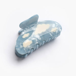 
                  
                    Load image into Gallery viewer, Lucy Sky Blue with White Clouds Acetate Hair Claw Clip
                  
                