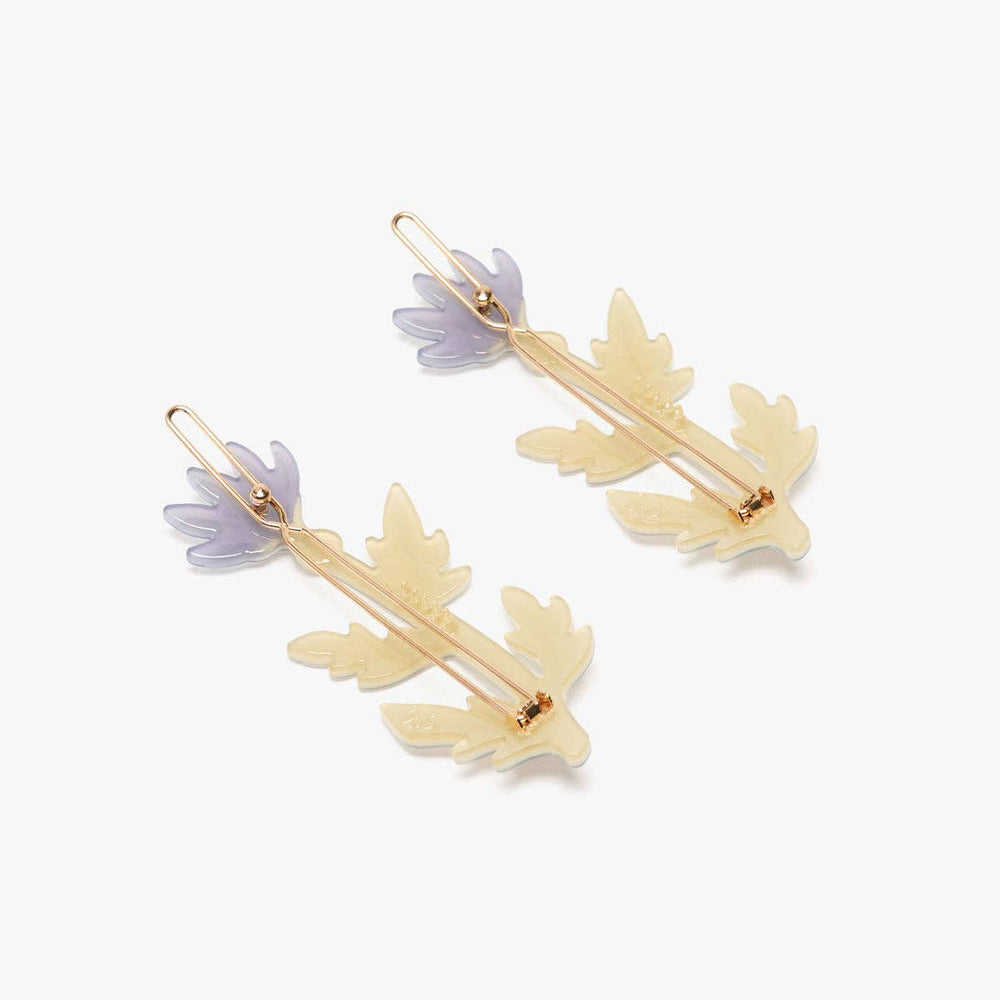 
                  
                    Load image into Gallery viewer, WINONA IRENE - Thistle Purple Flower Acetate Hair Clip Barrette Set
                  
                