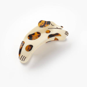 
                  
                    Load image into Gallery viewer, Tortie Puppy Dog Hair Claw in Cream and Tortoise Acetate
                  
                