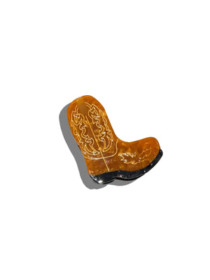 
                  
                    Load image into Gallery viewer, Solar Eclipse - Hand-painted Western Cowboy Boot Claw Hair Clip | Eco: Brown
                  
                