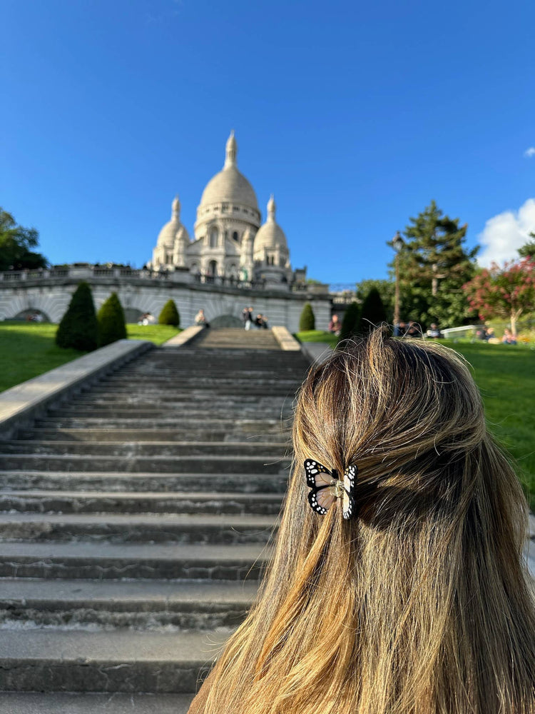 
                  
                    Load image into Gallery viewer, Hand-painted Mini Monarch Claw Hair Clip | Eco-Friendly: Orange
                  
                