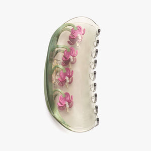 
                  
                    Load image into Gallery viewer, Bleeding Heart Flower Long Green Acetate Hair Claw Clip
                  
                