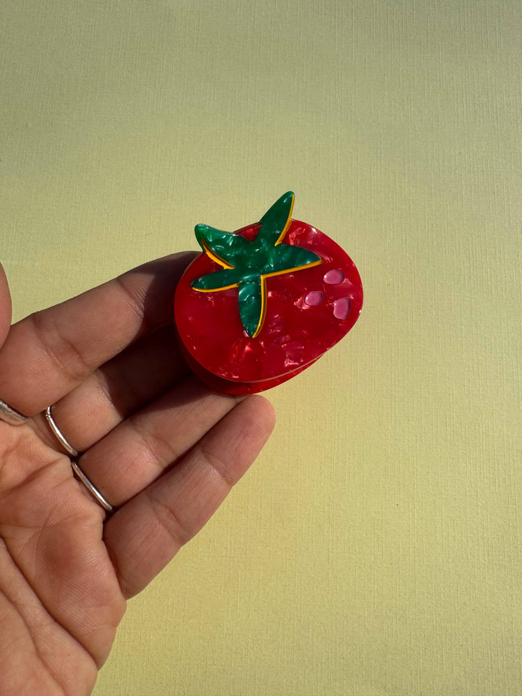 
                  
                    Load image into Gallery viewer, Not Picasso - Tiny Tomato Hair Claw
                  
                