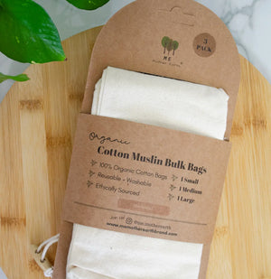
                  
                    Load image into Gallery viewer, Cotton Muslin Bulk Shopping Bags 3-Pack
                  
                