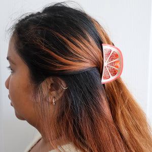 
                  
                    Load image into Gallery viewer, Midi Grapefruit Slice Hair Claw Clip
                  
                