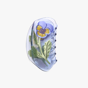 
                  
                    Load image into Gallery viewer, Viola Violet Pansy Flower Purple Acetate Hair Claw Clip
                  
                