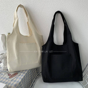 
                  
                    Load image into Gallery viewer, ACCITY - SOLID COLOR LITERARY BLANK HAND-PAINTED CANVASBAG_CWAB2131: Beige / (OS) 2
                  
                