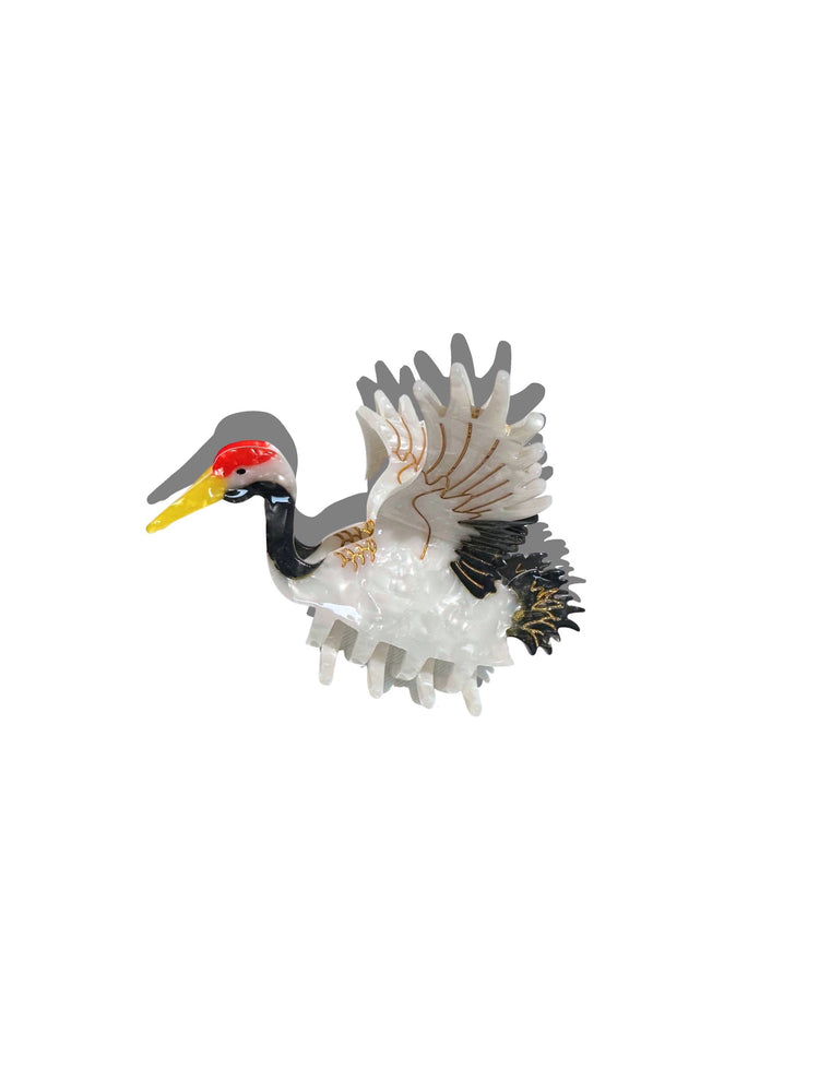 
                  
                    Load image into Gallery viewer, Solar Eclipse - Hand-painted Crane Bird Claw Hair Clip | Eco-Friendly
                  
                