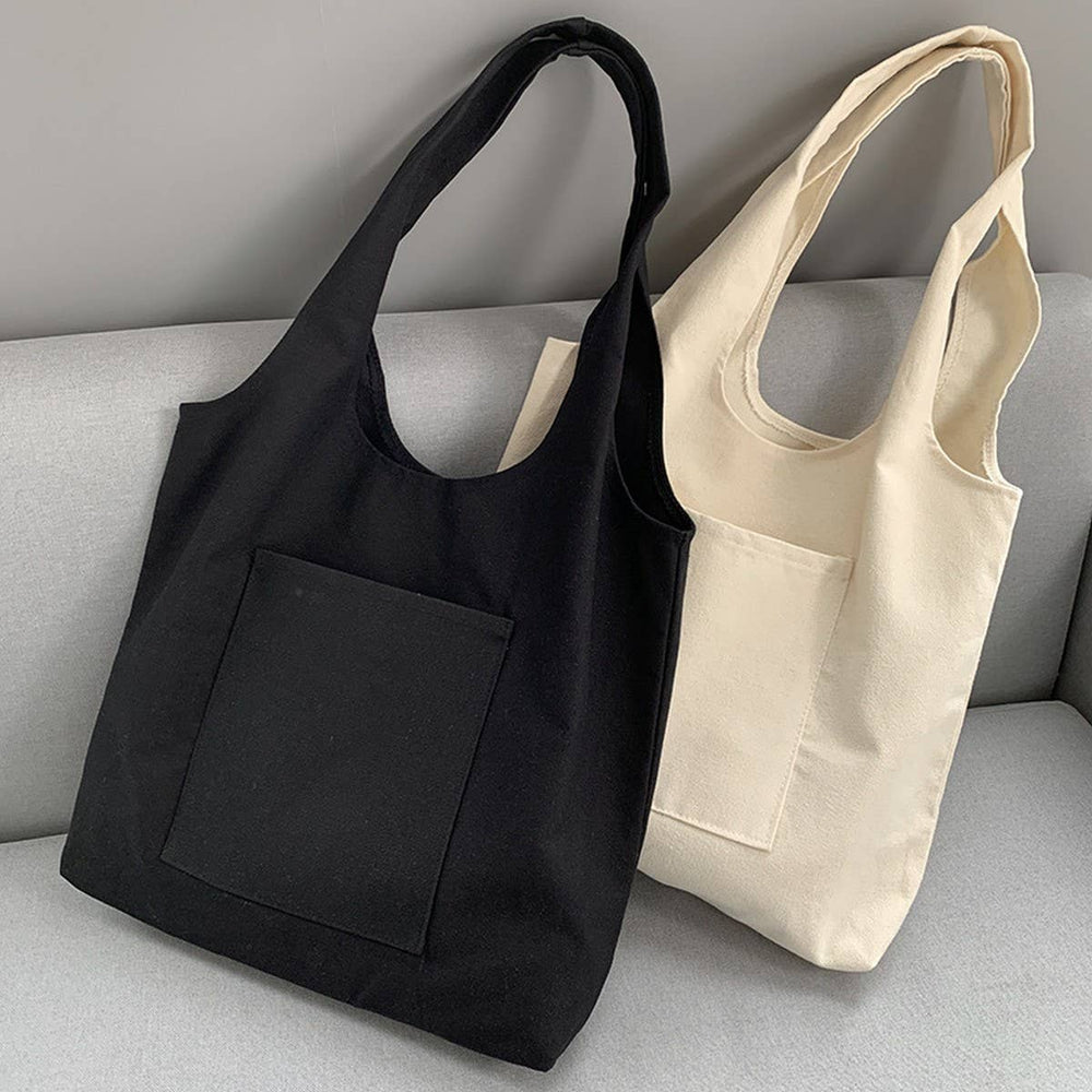 
                  
                    Load image into Gallery viewer, ACCITY - SOLID COLOR LITERARY BLANK HAND-PAINTED CANVASBAG_CWAB2131: Beige / (OS) 2
                  
                