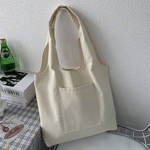 
                  
                    Load image into Gallery viewer, ACCITY - SOLID COLOR LITERARY BLANK HAND-PAINTED CANVASBAG_CWAB2131: Beige / (OS) 2
                  
                