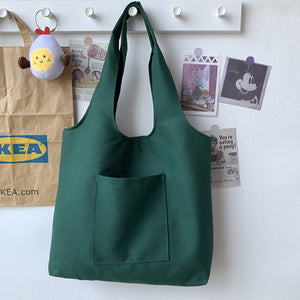 
                  
                    Load image into Gallery viewer, ACCITY - SOLID COLOR LITERARY BLANK HAND-PAINTED CANVASBAG_CWAB2131: Beige / (OS) 2
                  
                