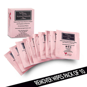 
                  
                    Load image into Gallery viewer, Karma Organic spa - Rose Nail Polish Remover Wipes - 10 pack
                  
                