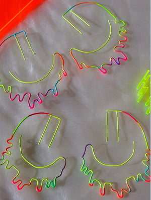
                  
                    Load image into Gallery viewer, Acid Melt Smiles in Multi Neons Earrings
                  
                